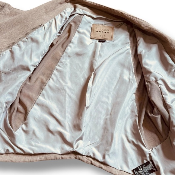 Blank NYC Beige Tan Moto-Style Jacket – Size Large - Picture 4 of 11